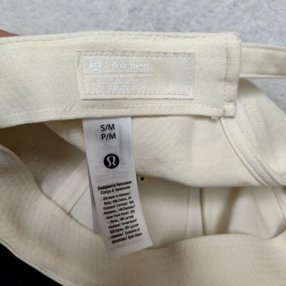 Lululemon Hat Cap Strap Back Adjustable Womens S/M White Colorblock 5 Panel